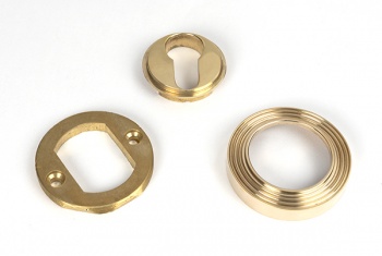 Polished Brass Round Euro Escutcheon (Beehive)