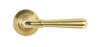 Polished Brass Newbury Lever on Rose Set (Plain)