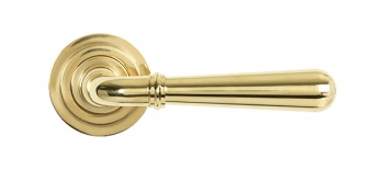 Polished Brass Newbury Lever on Rose Set (Art Deco)