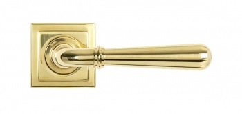 Polished Brass Newbury Lever on Rose Set (Square)