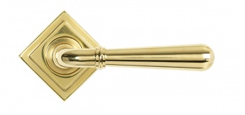 Polished Brass Newbury Lever on Rose Set (Square)