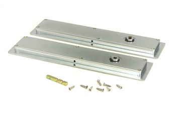 Satin Chrome 250mm Art Deco Rectangular Pull - Privacy Set