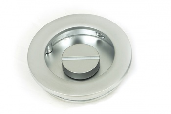 Satin Chrome 60mm Plain Round Pull - Privacy Set