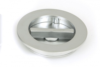 Satin Chrome 75mm Plain Round Pull - Privacy Set