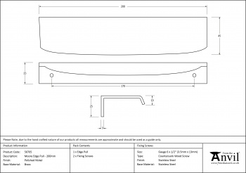 Polished Nickel 200mm Moore Edge Pull