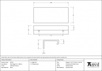 Polished Chrome 100mm Plain Edge Pull