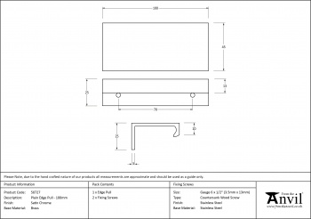 Satin Chrome 100mm Plain Edge Pull