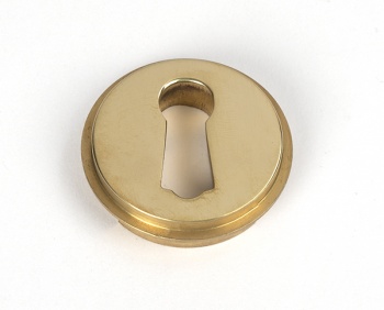 Polished Brass Round Escutcheon (Art Deco)