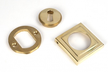 Polished Brass Round Escutcheon (Square)