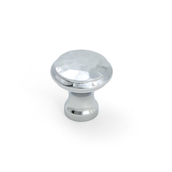 Polished Chrome Hammered Cabinet Knob - Small