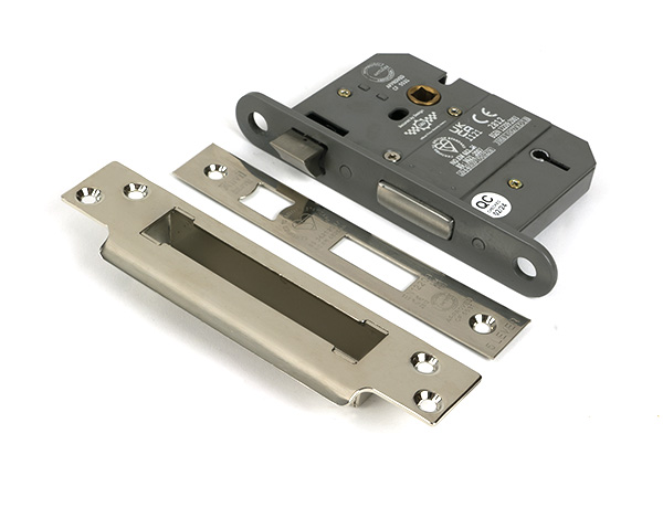 Polished Nickel 3'' 5 Lever BS Sash Lock KA