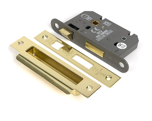 Polished Brass 2.5'' Heavy Duty Bathroom Mortice Lock