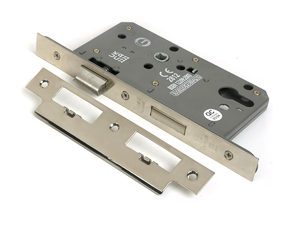 Polished Nickel Euro Din Sash Lock - 60mm Backset/72mm Centre