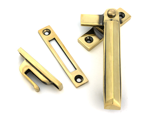 Aged Brass Locking Art Deco Fastener - RH