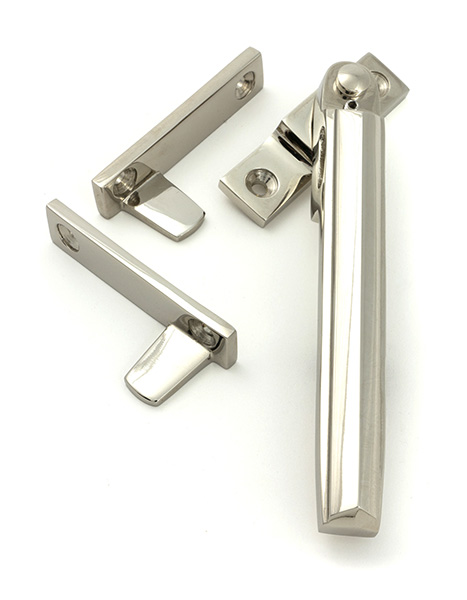 Polished Nickel Night-Vent Locking Art Deco Fastener