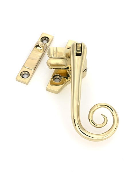 Polished Brass Night-Vent Locking Monkeytail Fastener (Steel Window)