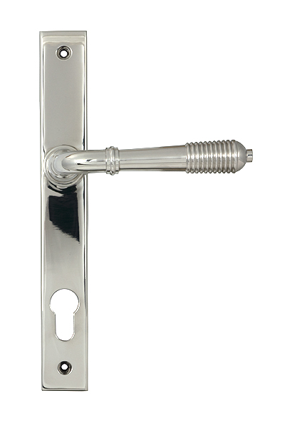 Polished Marine SS (316) Reeded Slimline Lever Espag. Lock Set