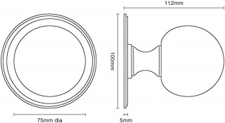 Ball Centre Door Knob On Round Rose