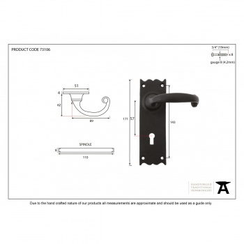 Black Cottage Lever Lock Set