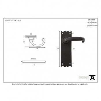 Black Cottage Lever Latch Set