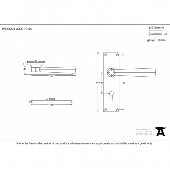 Black Straight Lever Lock Set