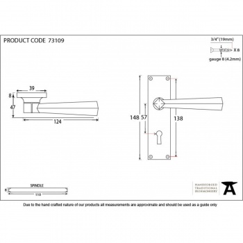 Black Straight Lever Lock Set