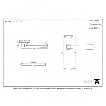 Black Straight Lever Latch Set