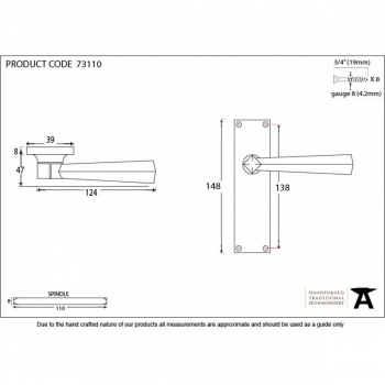 Black Straight Lever Latch Set