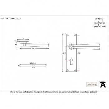 Beeswax Straight Lever Lock Set