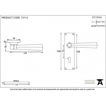 Beeswax Straight Lever Lock Set