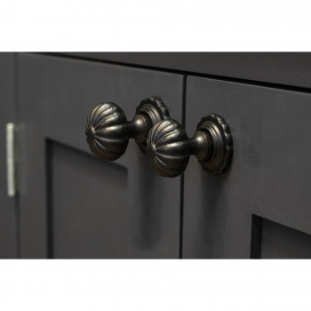 Black Cabinet Knob (With Base) - Small