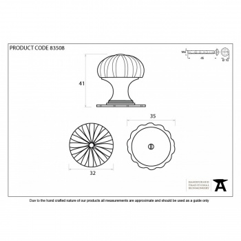 Natural Smooth Cabinet Knob (With Base) - Small