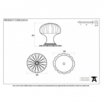 Natural Smooth Cabinet Knob (With Base) - Large