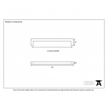 Natural Smooth 5 1/2'' Ribbed Pull Handle