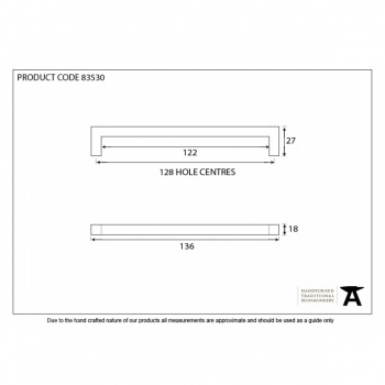 Natural Smooth 5 1/2'' Ribbed Pull Handle