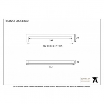 Natural Smooth 9'' Ribbed Pull Handle