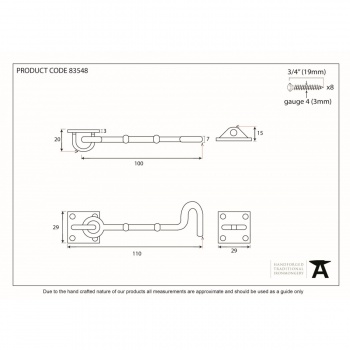 Polished Brass 4'' Cabin Hook