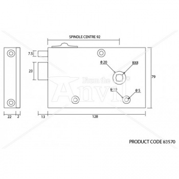 Left Hand Bathroom Latch - Brass or Iron