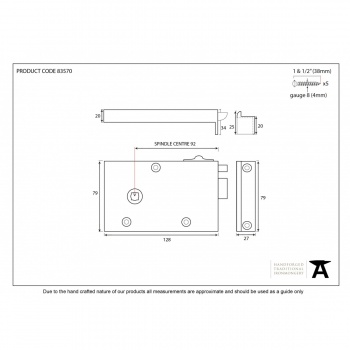 Polished Brass Left Hand Bathroom Latch