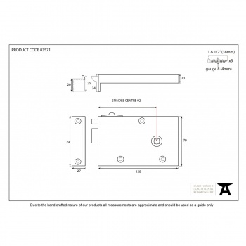 Polished Brass Right Hand Bathroom Latch