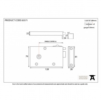 Polished Brass Right Hand Bathroom Latch