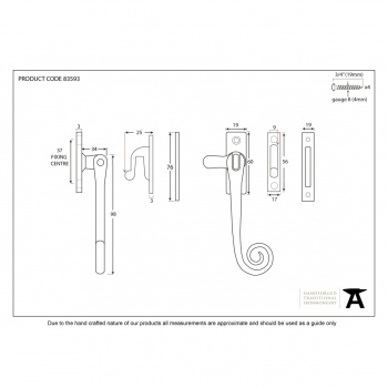 Polished Brass Monkeytail Fastener