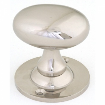 Polished Nickel Oval Mortice/Rim Knob Set