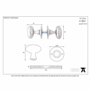 Polished Nickel Oval Mortice/Rim Knob Set