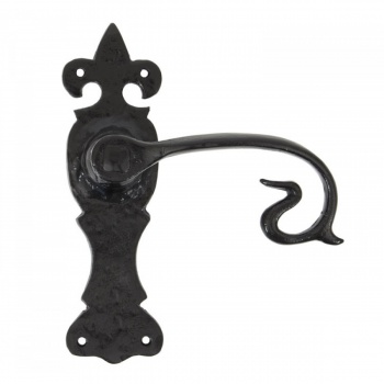 Black Curly Lever Latch Set