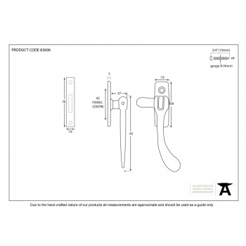 Polished Brass Peardrop Fastener