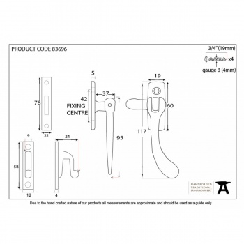 Polished Brass Peardrop Fastener