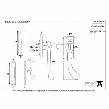 Polished Chrome Peardrop Fastener