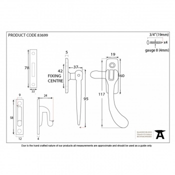 Black Peardrop Fastener