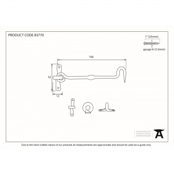 4'' Forged Cabin Hook - Black